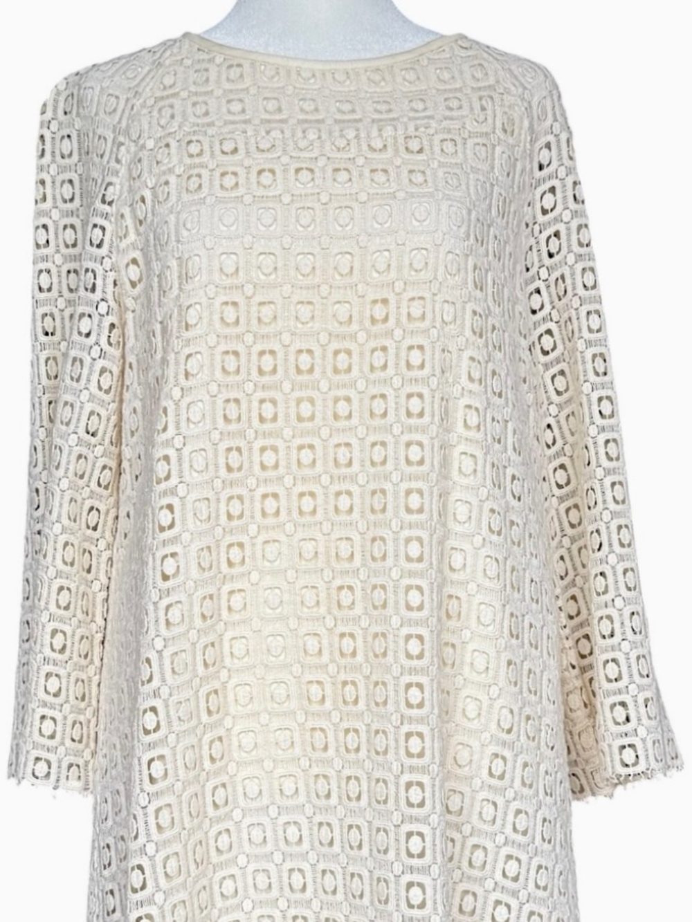 A.P.C. x Vanessa Seward White Square Lace Off Shift Dress Sz L - Picture 3 of 10